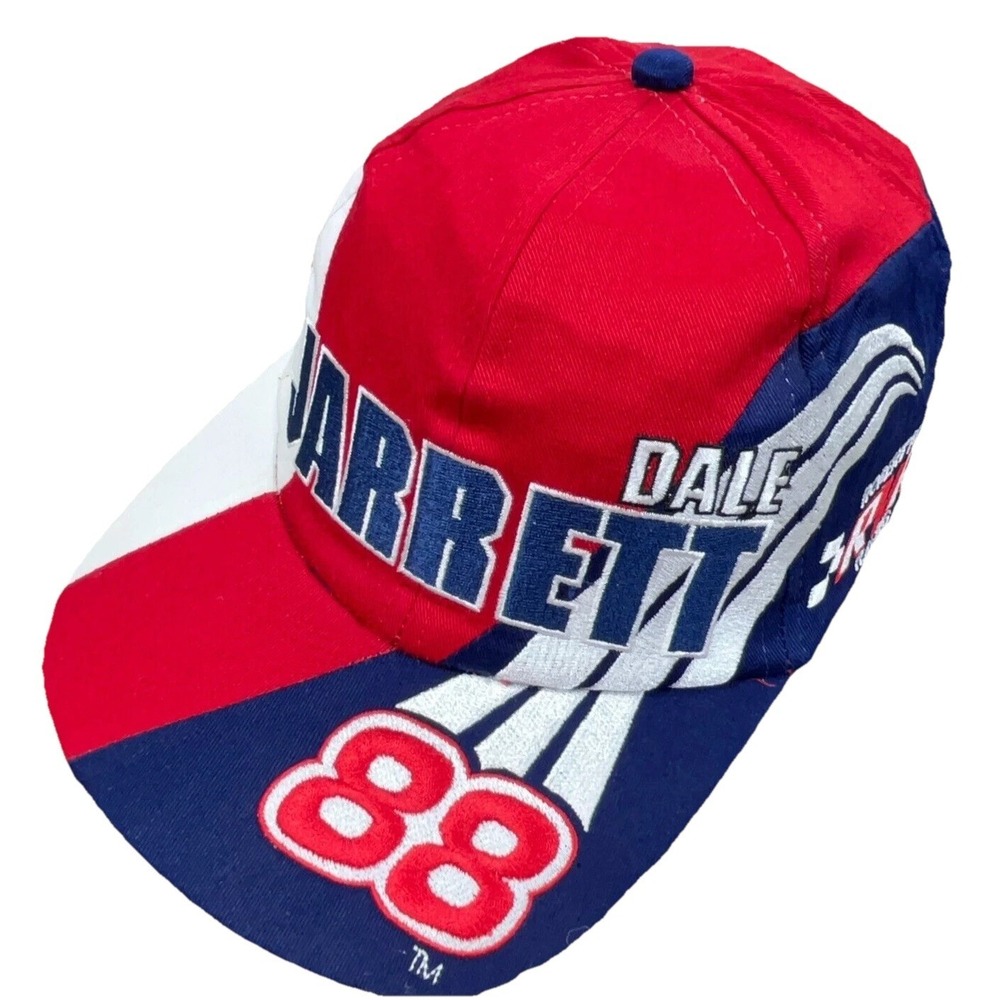 Vintage Nascar Hat Cap Snapback Dale Jarrett Big Logo Red Blue Color Block Y2K